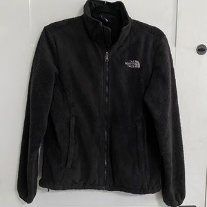 the north face zip up fleece sweatshirt black M